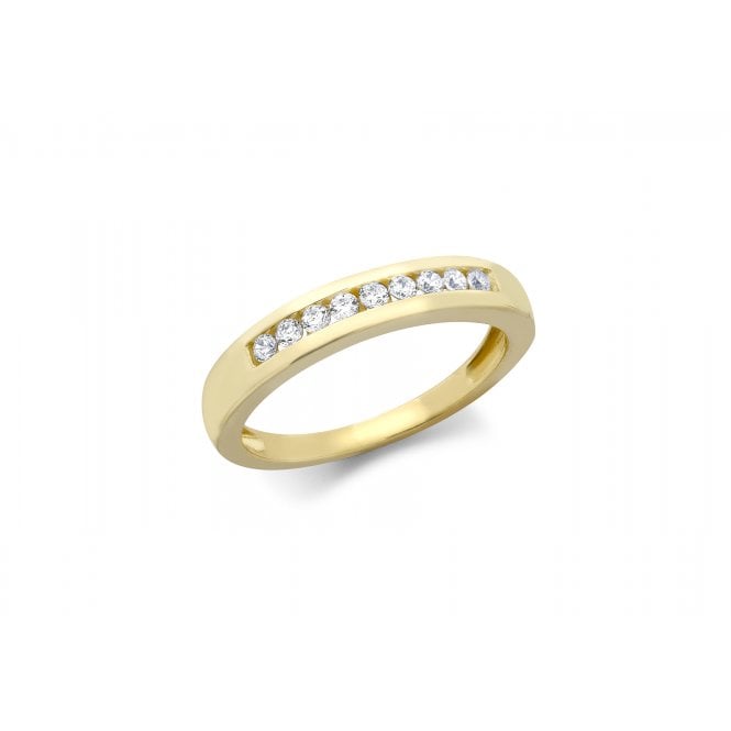 Eternity 9ct Gold Channel Set Cubic Zirconia 1/2 Ring Size M