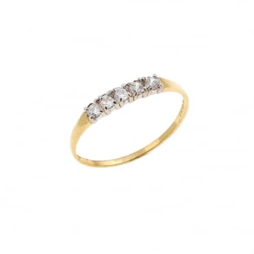 9ct Gold Cubic Zirconia Eternity Ring Size N