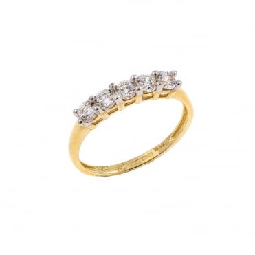 9ct Gold Cubic Zirconia Eternity Ring Size R
