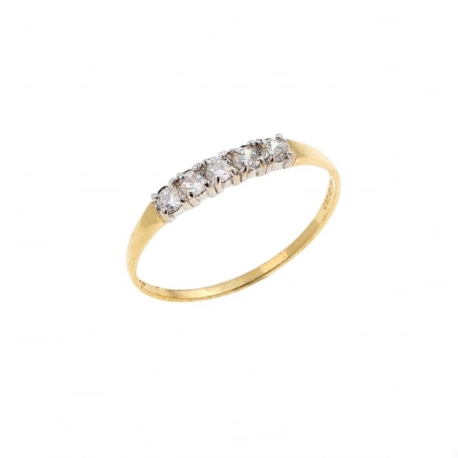 Eternity 9ct Gold Cubic Zirconia Ring Size R