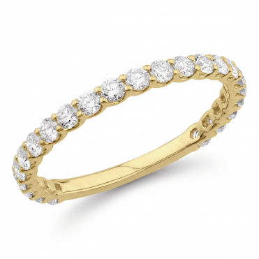 9ct Gold Round Cut 3/4 Lab Diamond Eternity Ring 1.24 Carats