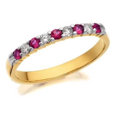 9ct Gold Ruby and Diamond Eternity Ring