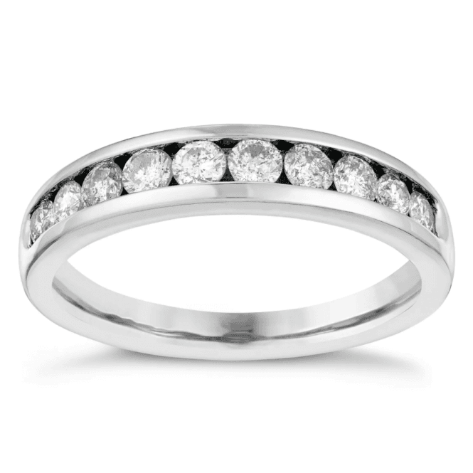 Eternity 9ct White Gold Channel Set 1/2 Carat Diamond Ring