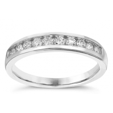 9ct White Gold Channel Set 1/3 Carat Diamond Eternity Ring