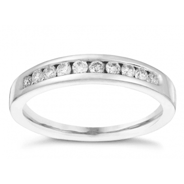 9ct White Gold Channel Set 1/4 Carat Diamond Eternity Ring