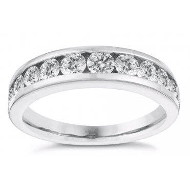 9ct White Gold Channel Set 3/4 CaratDiamond Eternity Ring
