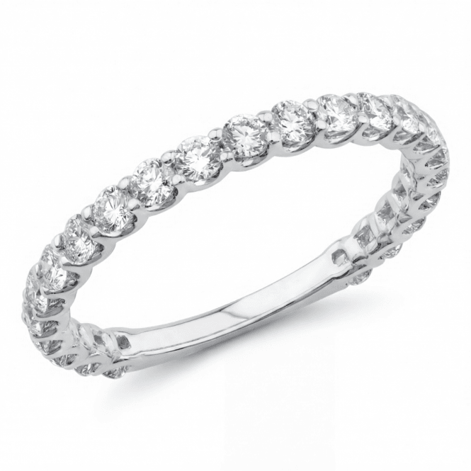Eternity 9ct White Gold Claw Set 3/4 Lab Diamond Ring 1.24 Carats