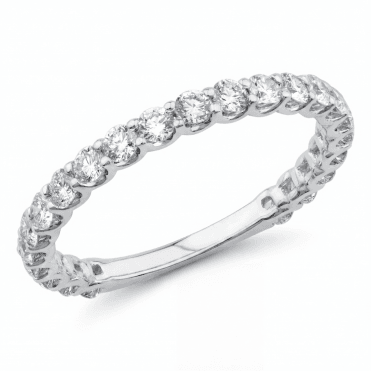 9ct White Gold Claw Set 3/4 Lab Diamond Eternity Ring     1.24 Carats