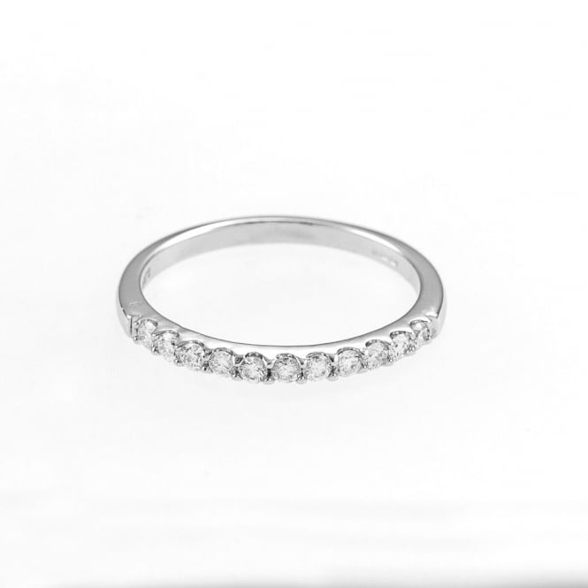 Eternity 9ct White Gold Diamond 1/4 Carat Half Ring