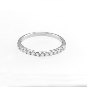 9ct White Gold Diamond 1/4 Carat Half Eternity Ring