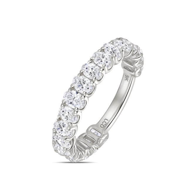 Eternity 9ct White Gold Oval Cut 3/4 Lab Diamond Ring 1.9 Carats