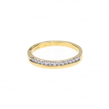 9ct Yellow Gold Diamond 1/2 Eternity Ring