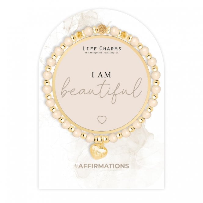 Life Charms Affirmations I Am Beautiful Bracelet AF6