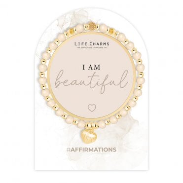 Affirmations I Am Beautiful Bracelet Life Charms AF6