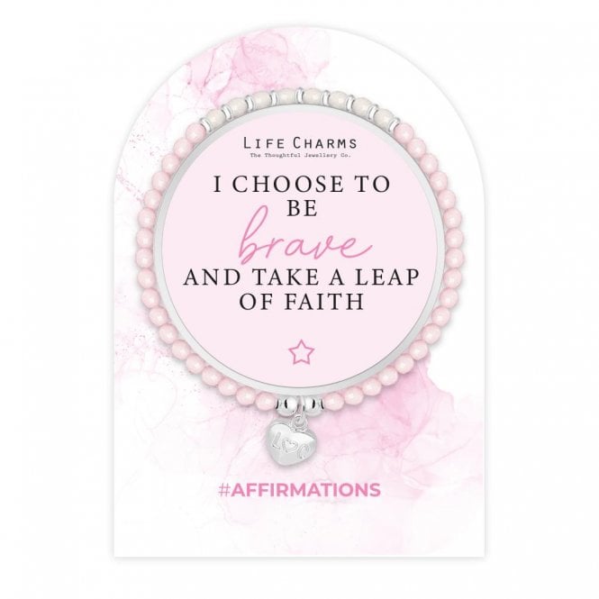 Life Charms Affirmations I Choose To Be Brave And Take A Leap Of Faith Bracelet AF3