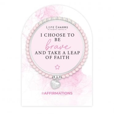 Affirmations I Choose To Be Brave And Take A Leap Of Faith Bracelet Life Charms AF3