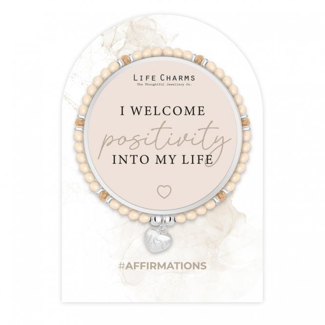 Life Charms Affirmations I Welcome Positivity Into My Life Bracelet AF7