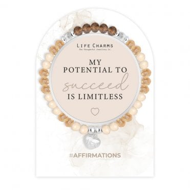 Affirmations My Potential To Succeed Is Limitless Bracelet Life Charms AF5