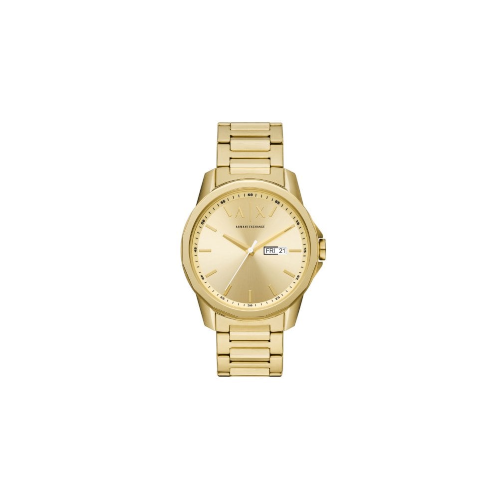 Armani Exchange Champagne Gold Plated Stainless Steel Watch Mens Armani Exchange Hampton AX2132 Date Champagne Gold  main image 4