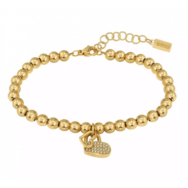 Ladies Beads Gold Heart Bracelet 1580287