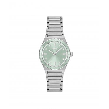 Ladies CANDOR SPORT Round Green Dial Stainless Steel Bracelet Watch 1502787