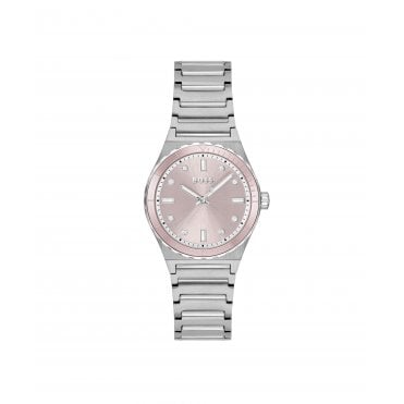 Ladies CANDOR SPORT Round Pink Dial Stainless Steel Bracelet Watch 1502788