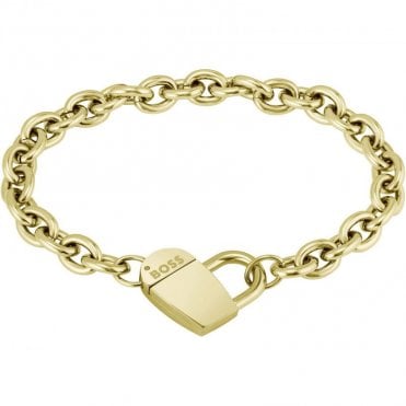 Ladies DINYA Gold Plated Heart Bracelet 1580419