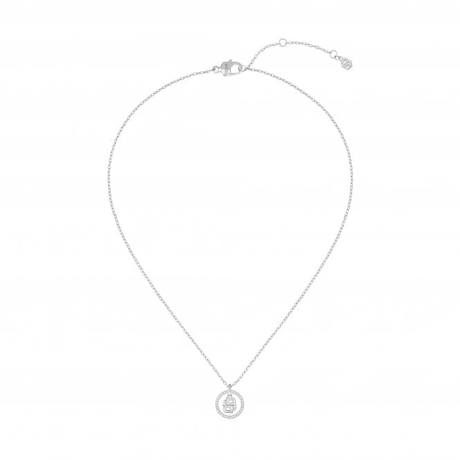 Boss Ladies DOUBLE B DEVINE Stone Circle Stainless Steel Pendant & Chain 1580836