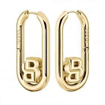Ladies DOUBLE B Gold Plated Drop Earrings 1580629