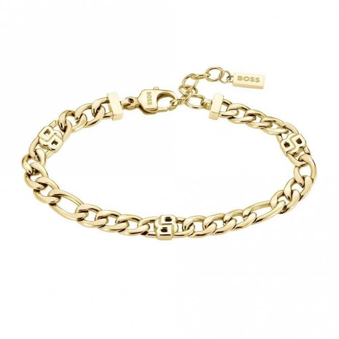 Boss Ladies DOUBLE B Gold Plated Fiagaro Motif Bracelet 1580635