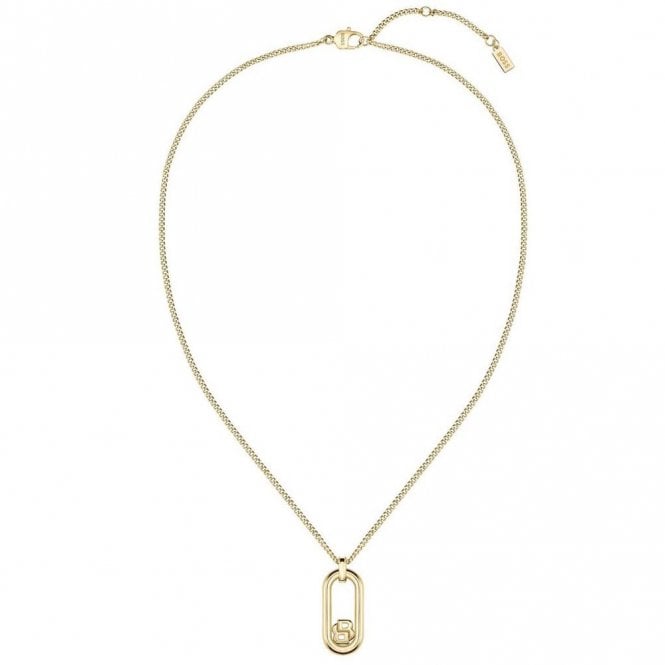Boss Ladies DOUBLE B Gold Plated Pendant and Chain 1580627