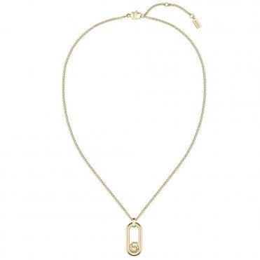 Ladies DOUBLE B Gold Plated Pendant and Chain 1580627