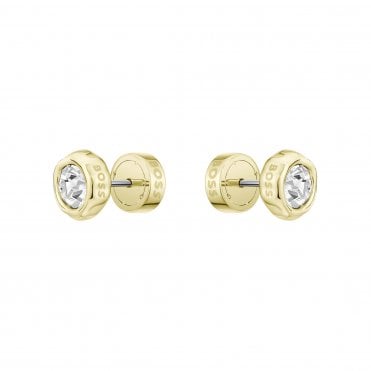 Ladies GOLD KASSY PRECIOUS Stone Set Gold Plated Stud Earrings 1580851