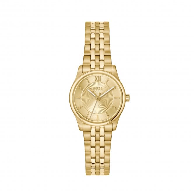 Boss Ladies GRACEFUL MINA Round Gold Dial Gold Plated Bracelet Watch 1502843