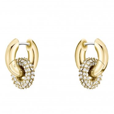 Ladies LIFE PRECIOUS Gold Plated Stone Set Huggie Stud Earrings 1580759