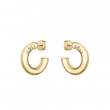 Ladies Live Gold Plated Round Hoop Earrings 1580690