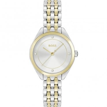 Ladies #MAE Round Silver Dial 2 Colour Bracelet Watch  1502724