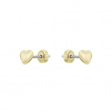 Ladies MINI HONEY HEARTS Polished Gold Plated Stud Earrings 1580850