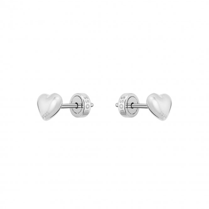 Boss Ladies MINI HONEY HEARTS Polished Stainless Steel Stud Earrings 1580830
