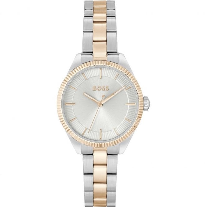Boss Ladies SAGE Round Silver Dial Two Tone Bracelet Watch 1502727