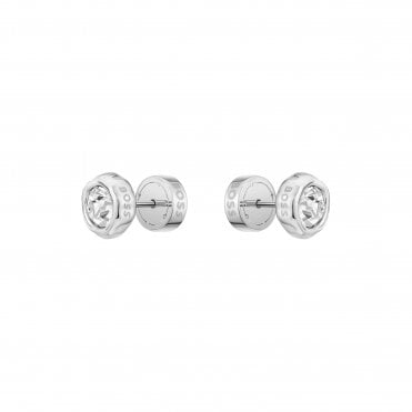 Ladies SILVER KASSY PRECIOUS Stone Set Stainless Steel Stud Earrings 1580825