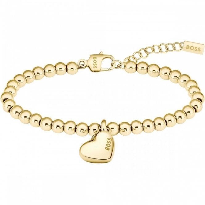 Boss Ladiss HONEY HEART BEADS Gold Plated Bracelet 1580643
