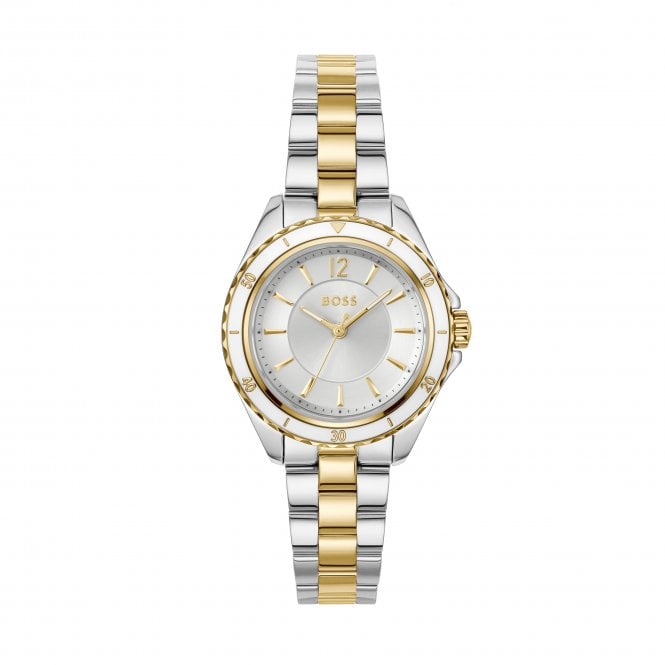 Boss Lds Sage Aqua Rnd Silv Dial 2 Col Blt