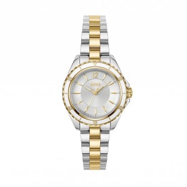 Lds Sage Aqua Rnd Silv Dial 2 Col Blt