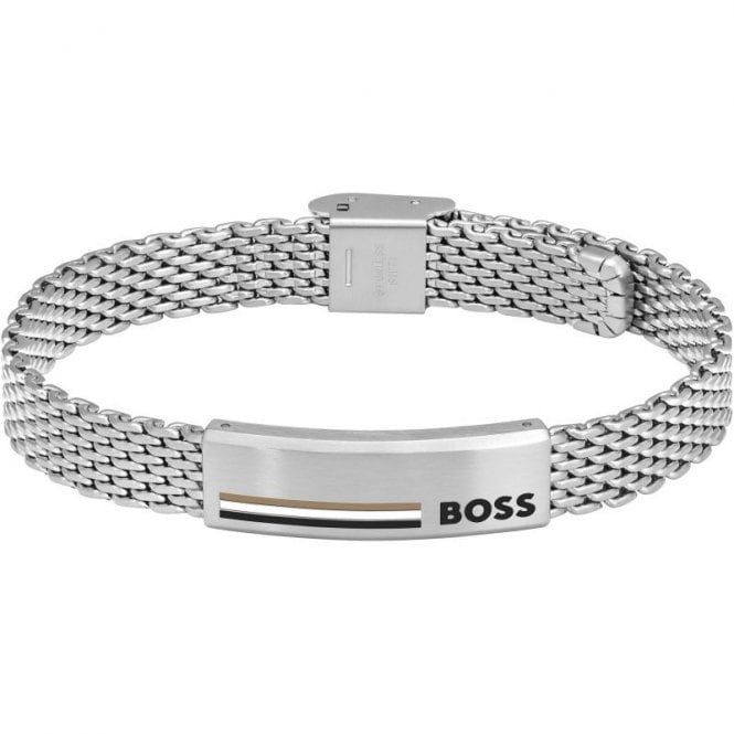 Boss Mens ALEN Stainless Steel Mesh ID Bracelet 1580611