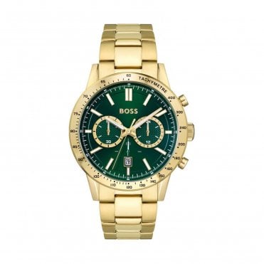 Mens Allure Green Dial Gold Plated Bracelet Watch 1513923