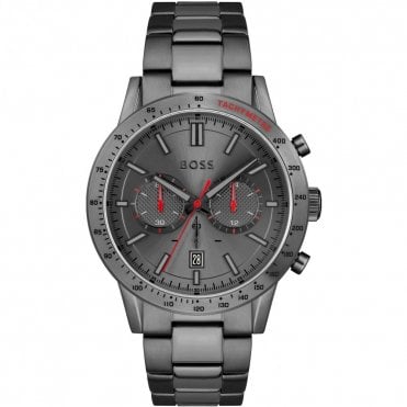 Mens Allure Grey IP Chronograph Bracelet Watch 1513924