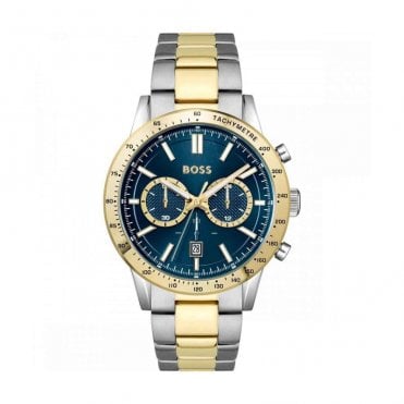 Mens ALLURE Round Blue Chronograph Dial 2 Colour Bracelet Watch 1514163