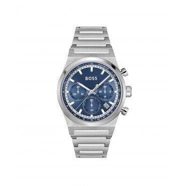 Mens CANDOR CHRONO Round Blue Chronograph Dial Stainless Steel Bracelet Watch 1514250