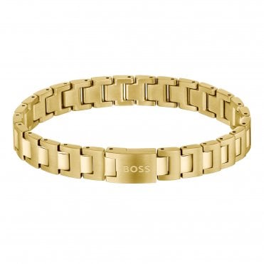 Mens CANDOR Gold Plated Matt Polished Bracelet 1580753